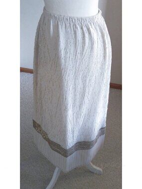 Kd Spring Maxi Skirt Medium Vintage 90s Designer Broomstick Style Coastal Chic